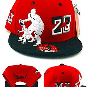 Greatest 23 MJ Dribbler Snapback Hat Red/Black